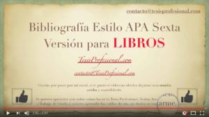 Bibliografía en Estilo APA Sexta Versión